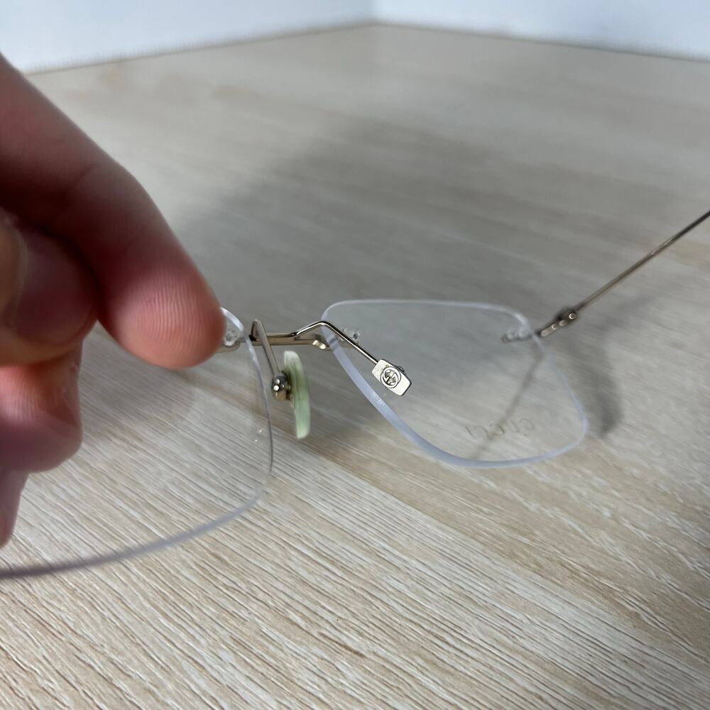 Gucci GG0399O 002 Rimless Eyeglasses Silver Green Red 56-17-150 READ DESC - Picture 8 of 16